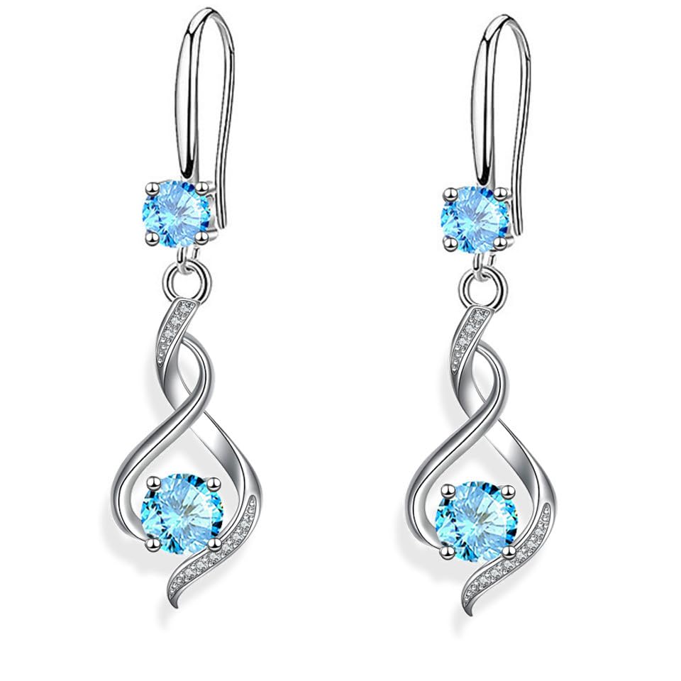Sterling Silver Dangle Earrings for Women - Hypoallergenic Sparkling Cubic Zirconia Infinity Drop Earrings - Perfect Gift for Birthday, Christmas, Anniversary | Elegant Jewelry for Parties, Weddings & Everyday Wear