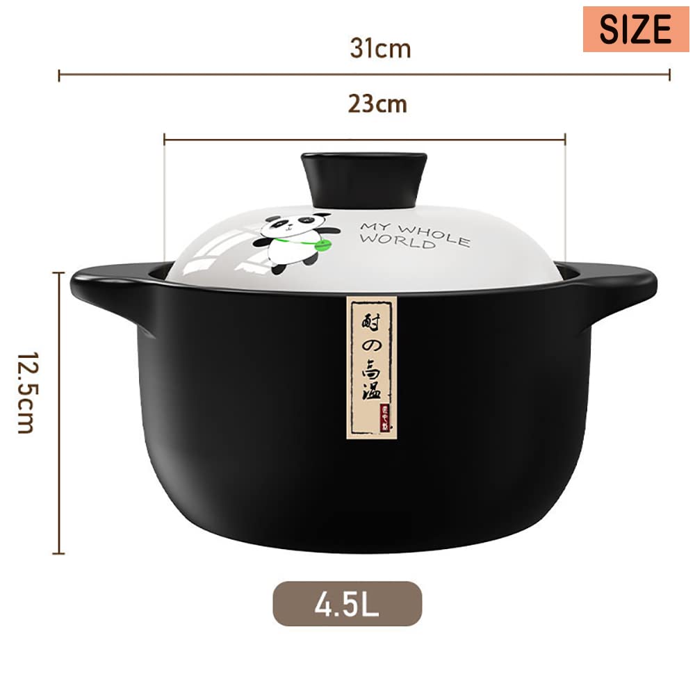 **4.5L Clay Cooking Pot - Ceramic Stockpot, Stew Pot & Casserole for Pasta, Milk & Sauce | Traditional Chinese Earthenware Cookware for Slow Cooking, Soups & Braising**