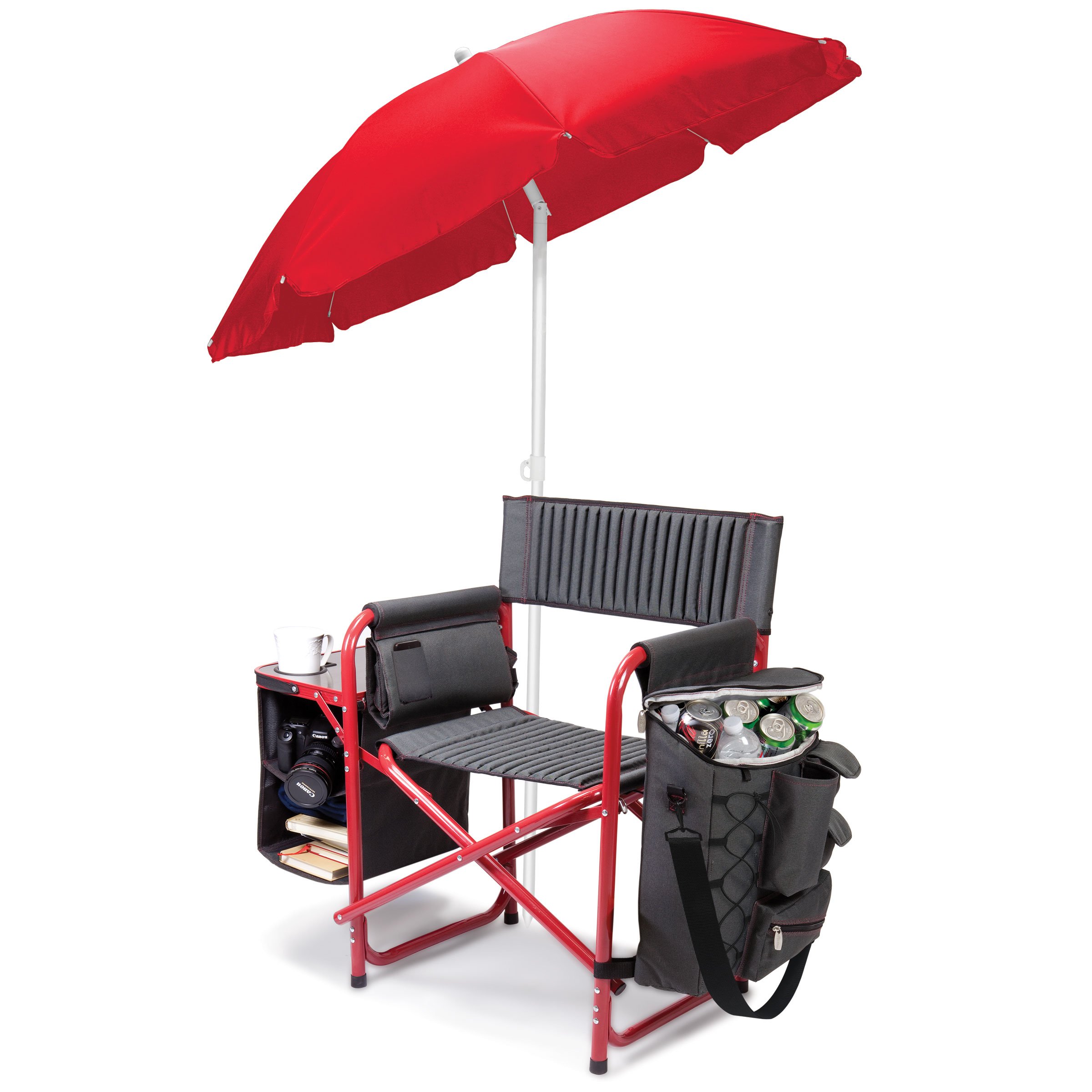 PICNIC TIME Fusion Portable Camping Chair with Built-in Side Table & Soft Cooler - Lightweight Beach Chair for Adults, Outdoor Lawn Chair - Perfect for Camping, Beach, Picnics & Backyard Relaxation