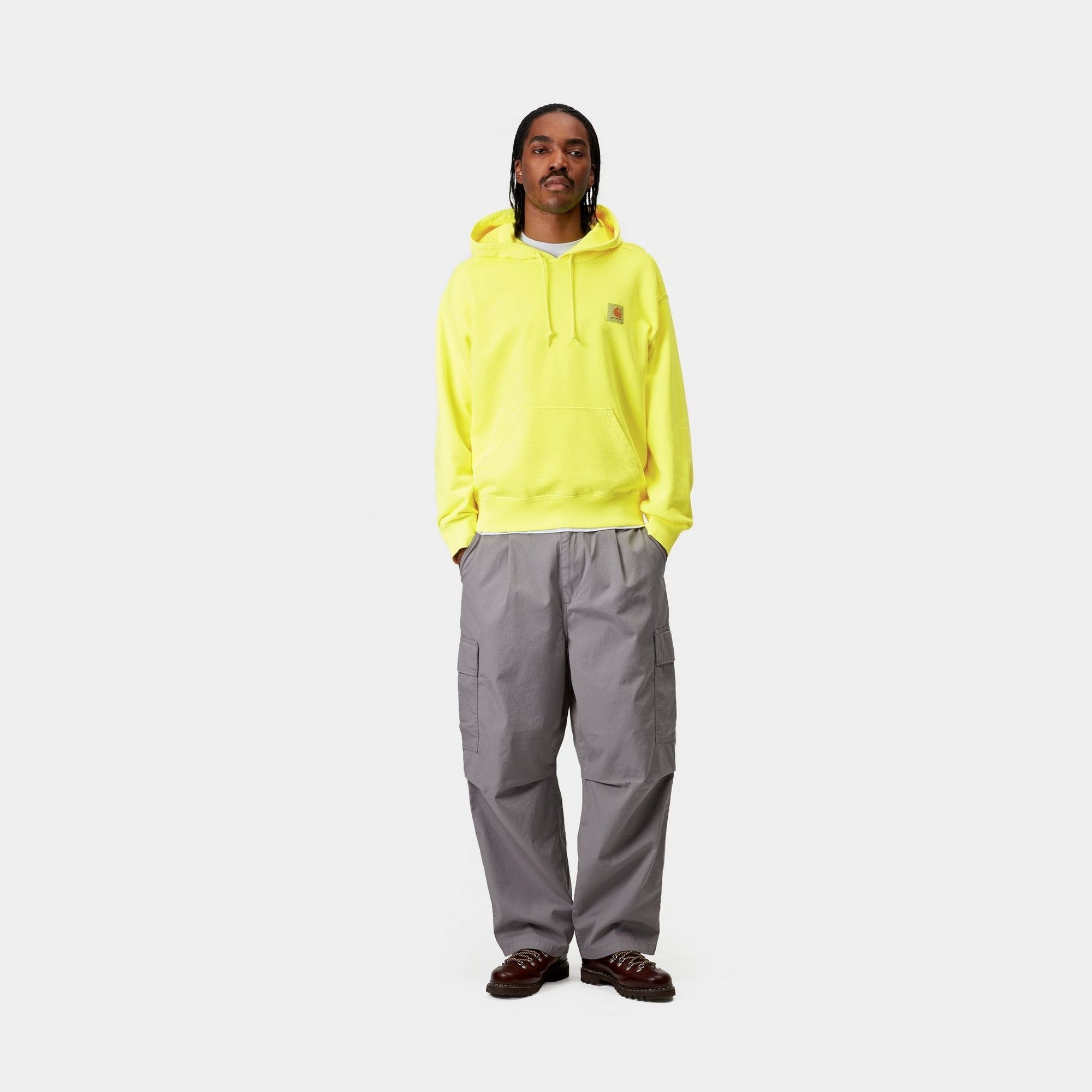 Premium Hooded Industry Sweatshirt - Lumo Yellow | Heavy Duty Workwear for Construction & Outdoor Activities