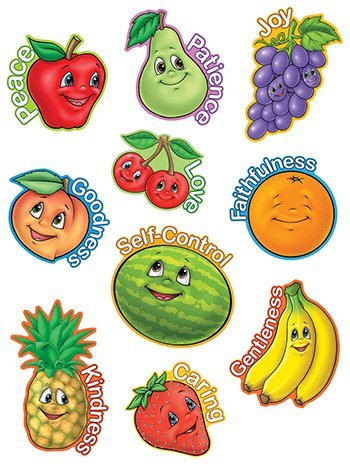 Fruit of the Spirit Classroom Decor Set - TCR7066 Christian Learning Materials & Bible Study Wall Decor for Sunday School, Homeschool & Church Bulletin Boards