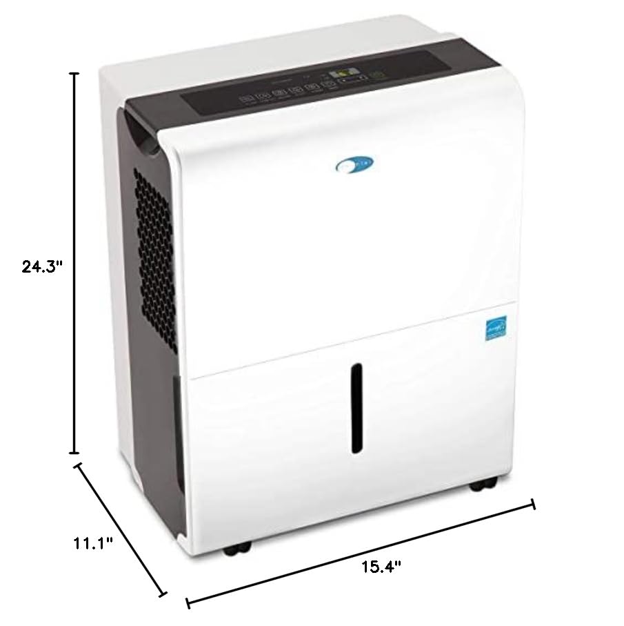 Whynter Energy Star RPD-506EWP 50 Pint High Capacity Portable Dehumidifier with Built-in Pump - Covers up to 4000 sq ft - White & Black Design - Perfect for Basements, Large Rooms, and Humid Climates