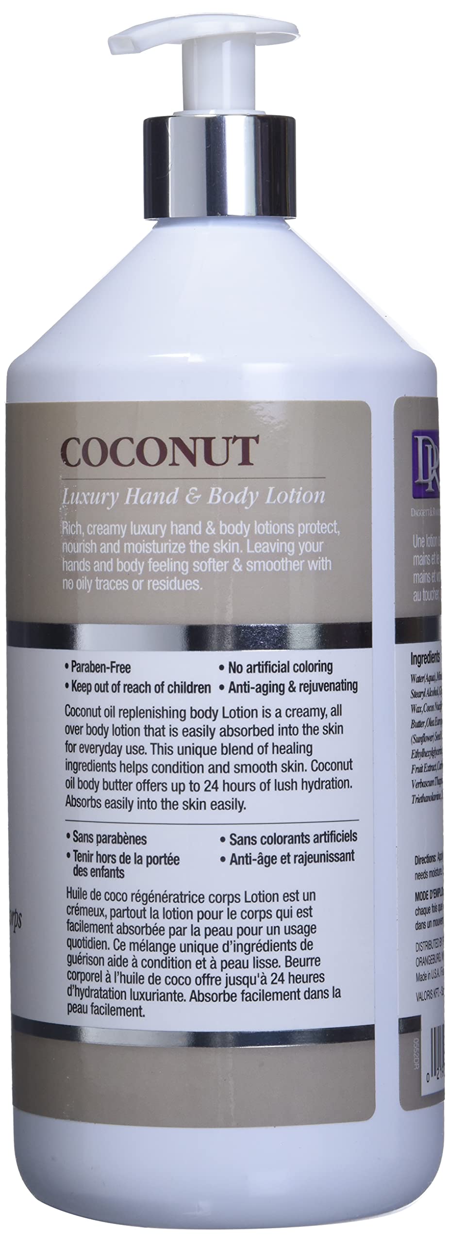 Daggett & Ramsdell Coconut Hand and Body Lotion - 33.8 oz | Ultra Moisturizing & Nourishing for Dry Skin | Perfect for Daily Hydration, After Shower & Spa Treatments