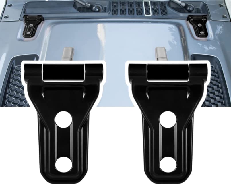 Jeep Wrangler JL & Gladiator JT Hood Hinge Cover Protector (2018-2021) - Black Car Engine Trim Accessories - Durable Protection Against Scratches & Rust for Off-Road Adventures
