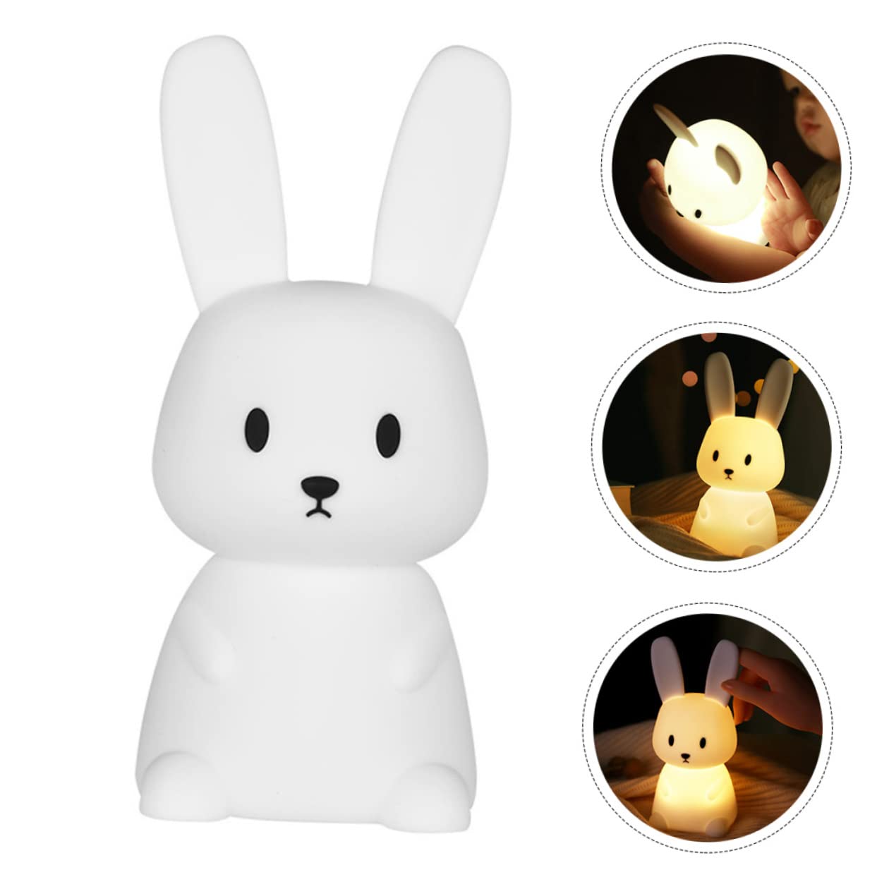 5 Pack Rabbit LED Bunny Night Light - Cute Animal Night Lamp with White Glow, Battery Operated for Kids Room, Nursery, Bedroom Decor & Gift Ideas