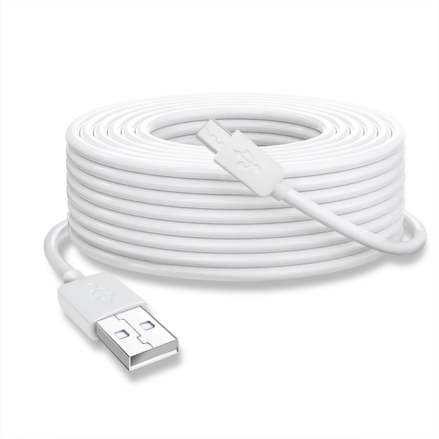 32-Foot (10M) Power Extension Cable for Wyze Cam, Yi Camera, NestCam Indoor & More - USB to Micro USB Charging Cord for Home Security Cameras - Perfect for Hard-to-Reach Outlets & Optimal Camera Placement