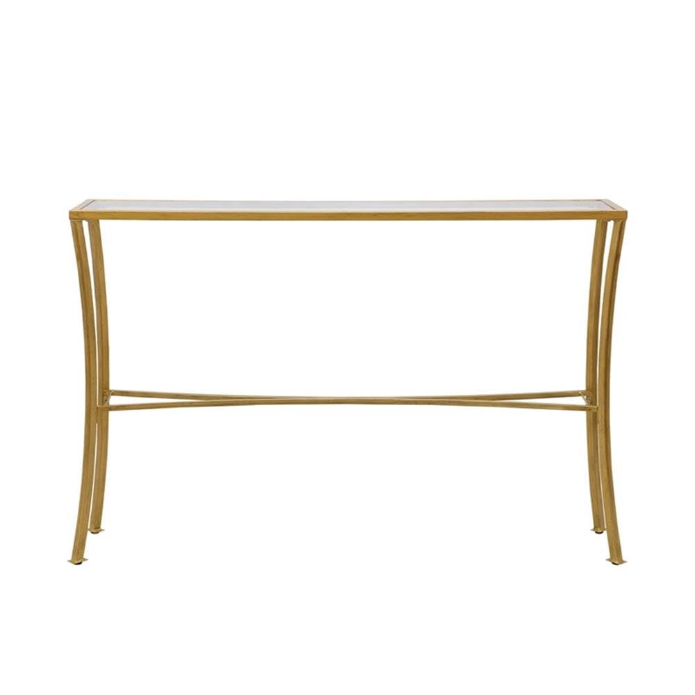 Antique Gold Palin Glass Top Console Table - Elegant Entryway & Hallway Decor for Home & Office