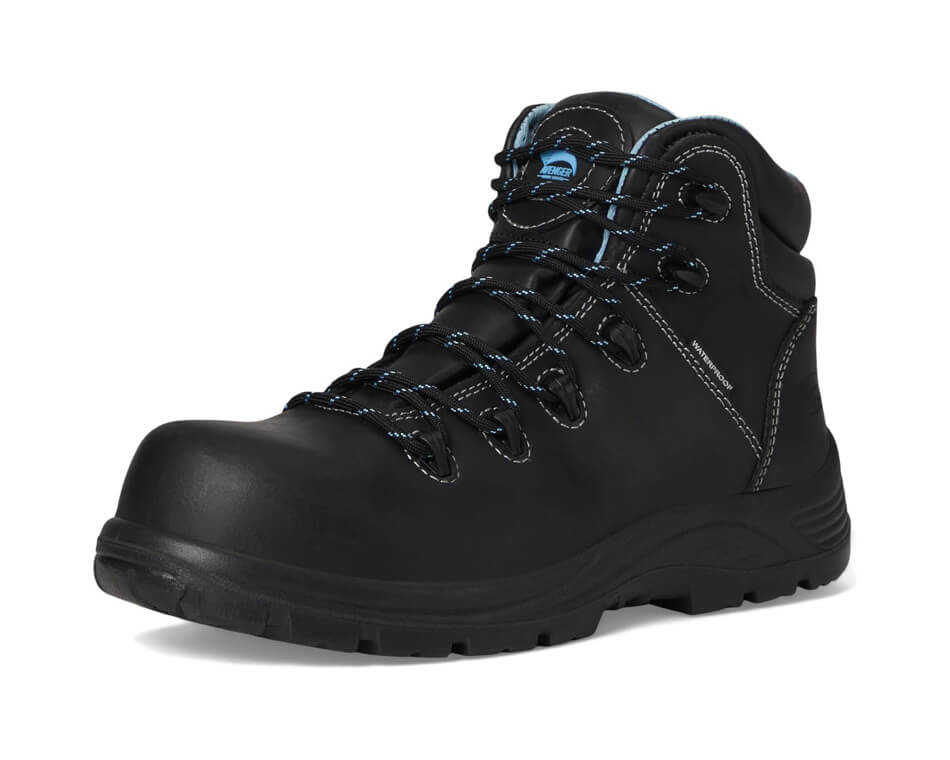 Framer Women's Puncture Resistant Composite Toe Work Boots - Black | Safety Shoes for Construction, Warehouse & Outdoor Work | OSHA Compliant Work Boots for Women