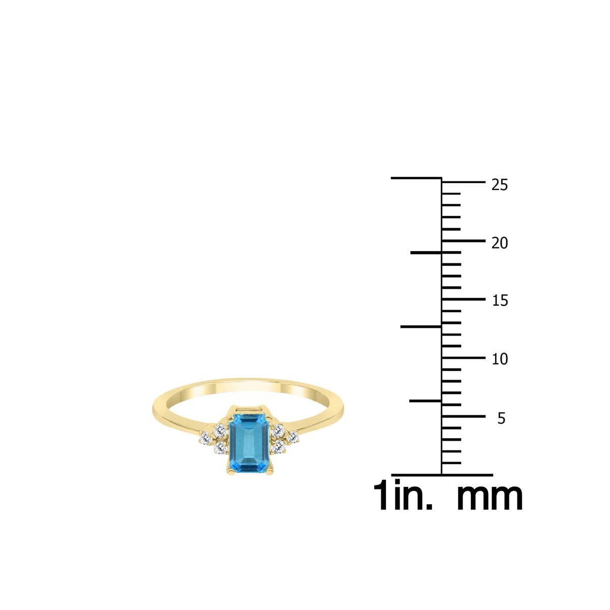 10K Yellow Gold Gemstone & Diamond Ring - Emerald, Sapphire, Blue Topaz, Amethyst | Elegant Jewelry for Women, Anniversary Gift, Wedding Band, Valentine's Day Present