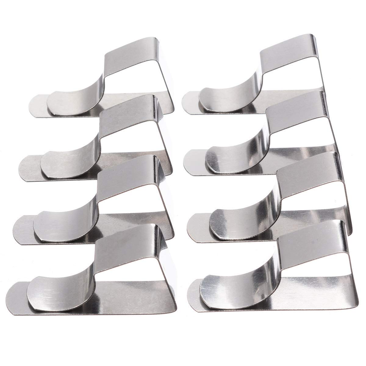 8-Piece Stainless Steel Tablecloth Clips - Heavy Duty Table Cloth Holder Clamps for Party, Picnic, and Outdoor Dining - Securely Holds Table Covers in Windy Conditions