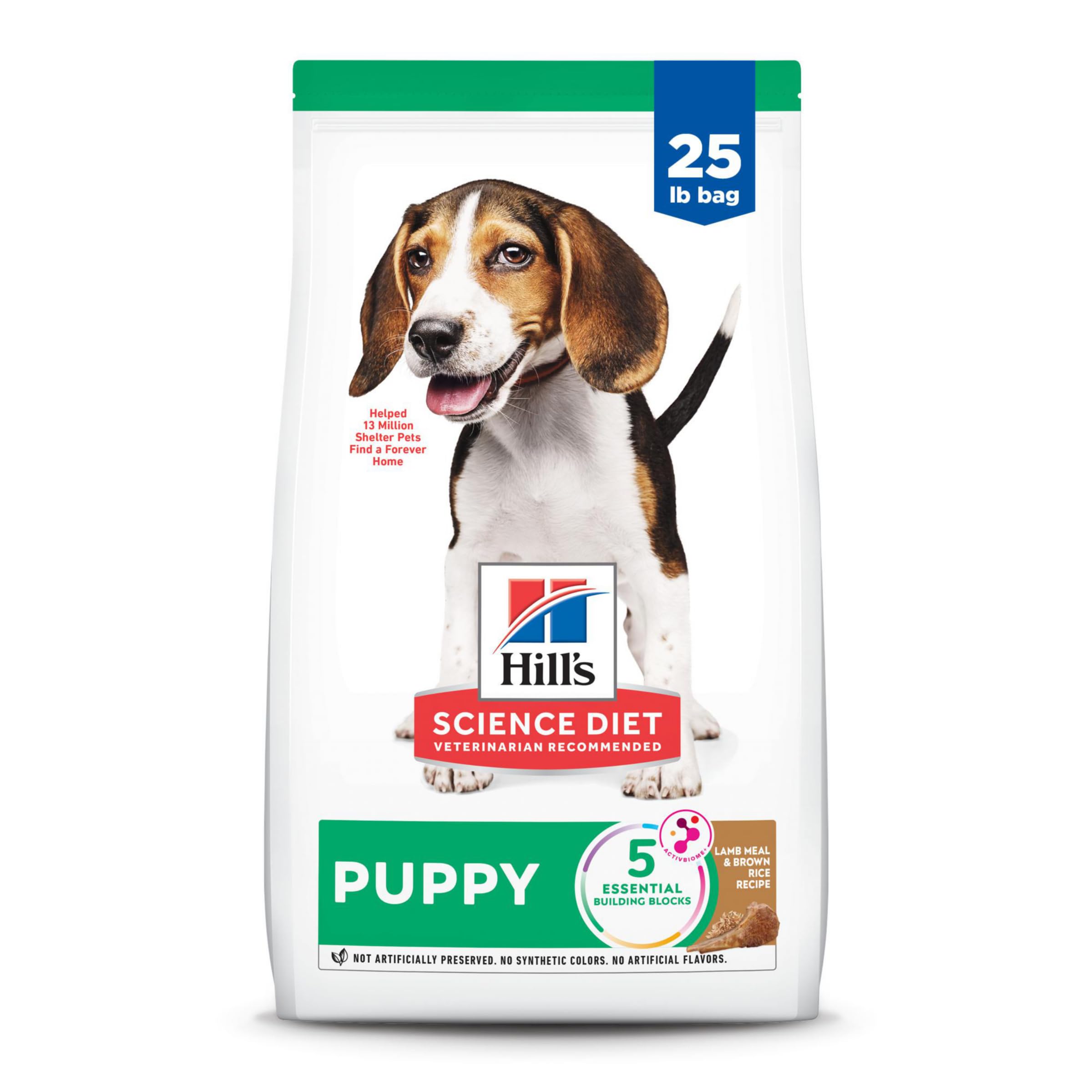 Hill's Science Diet Puppy Dry Dog Food - Lamb Meal & Brown Rice Recipe for Puppies, 25 lb Bag | High Protein Nutrition for Growing Dogs | Perfect for Puppy Training & Daily Meals