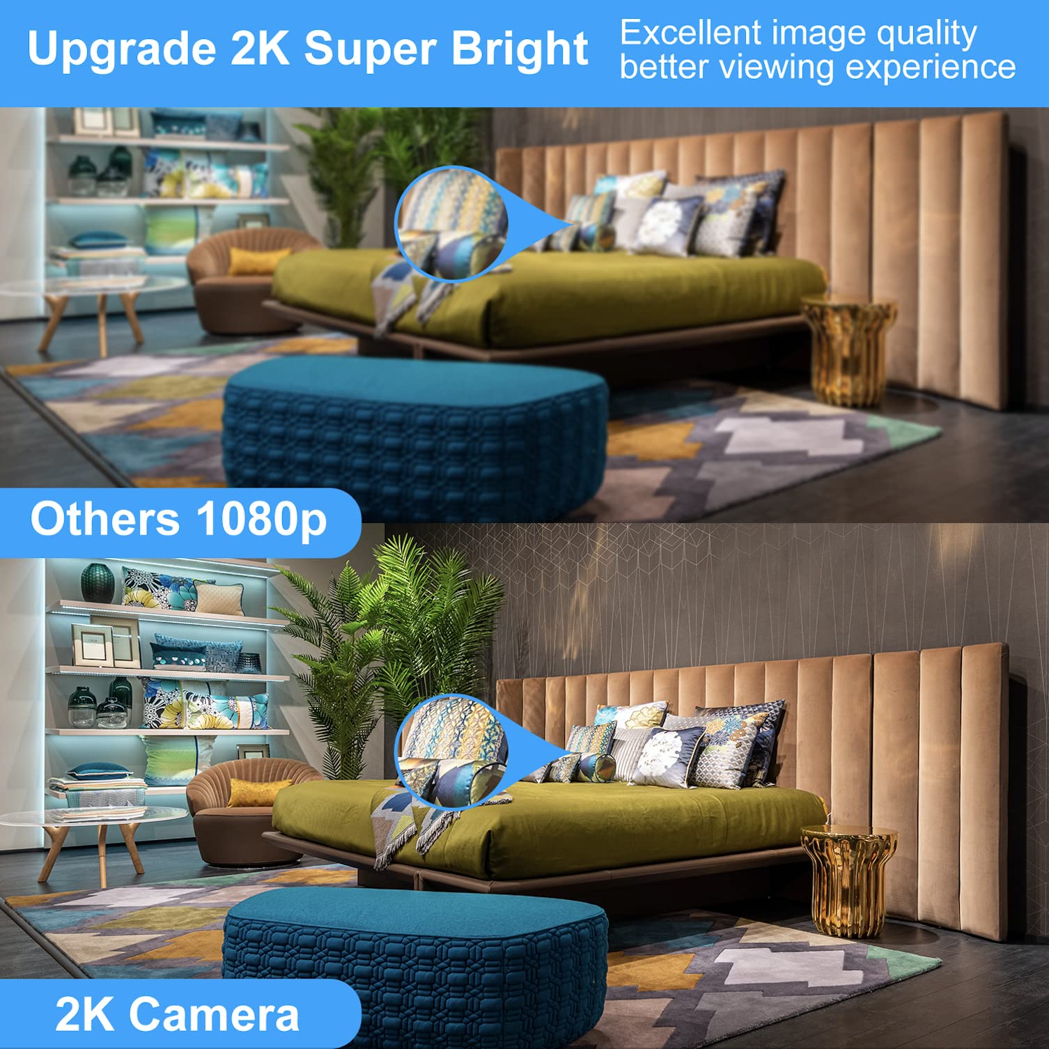 2K Indoor WiFi Security Camera with 5GHz & 2.4GHz Dual Band - Baby Monitor, Pet Camera & Elderly Care with Smartphone App - Perfect for Home, Nursery & Pet Monitoring