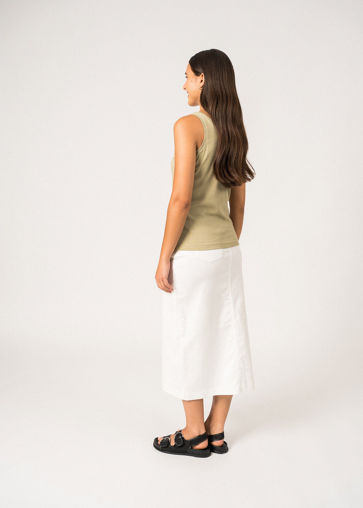 BASTIA III Women's Cotton Tank Top | Slim Fit, Soft Almond Color | Casual Summer Wear, Layering, Gym & Outdoor Activities