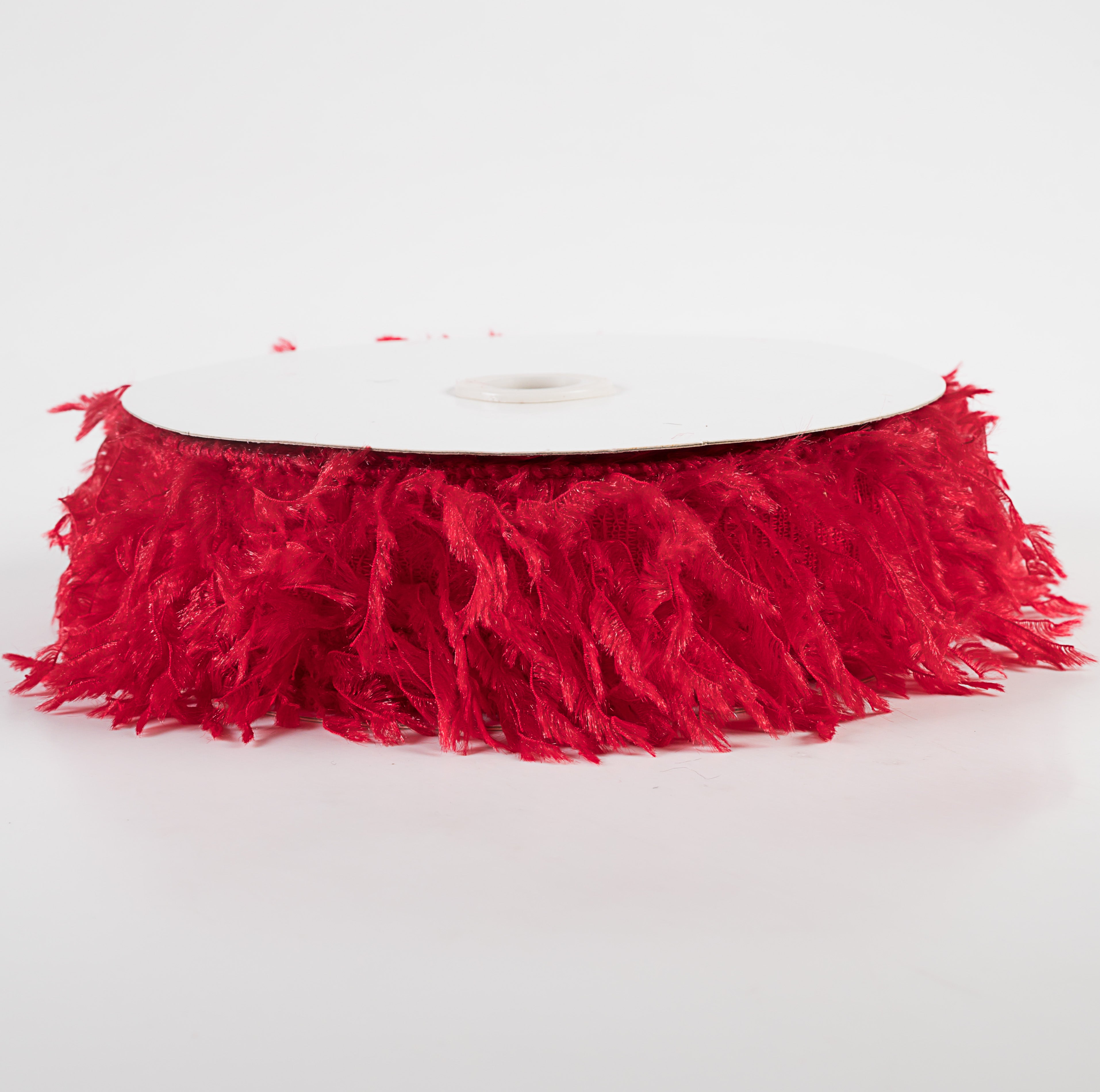 1.5 Inch Wide Furry Ribbon - Red Color (10 Yards) for Gift Wrapping, DIY Crafts, and Holiday Decorations