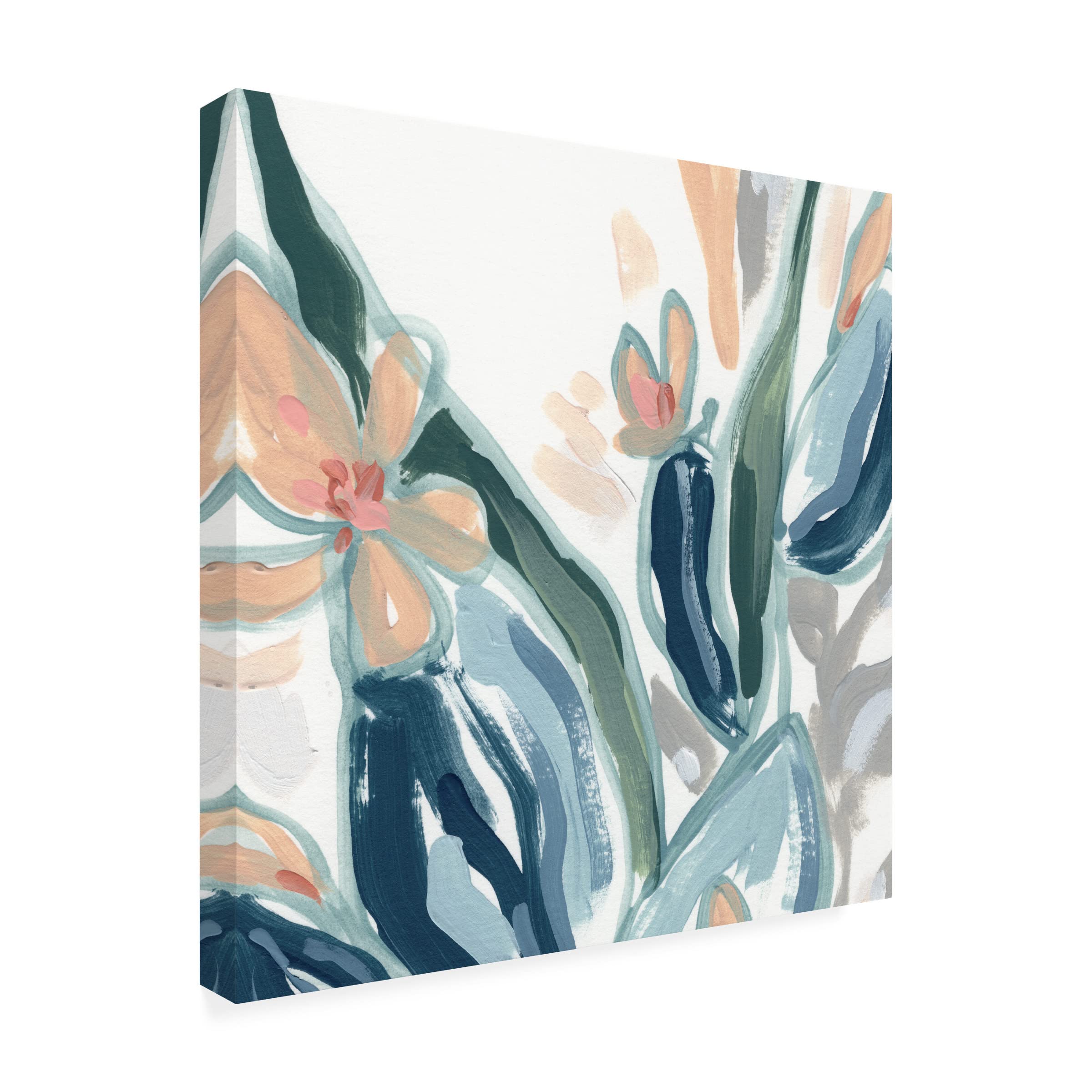 Trademark Fine Art 'Expressive Garden IV' Canvas Art by June Erica Vess - Vibrant Floral Wall Decor for Living Room, Bedroom & Office