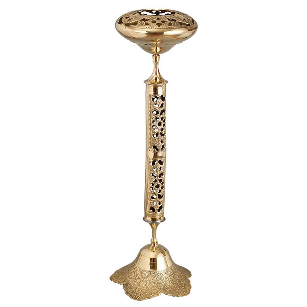 Premium Brass Floor Standing Ashtray - Handmade Pure Copper Vertical Cigarette Ash Holder for Indoor & Outdoor Smoking Areas - Elegant Home Decor & Smoking Accessory for Living Rooms, Patios, and Offices
