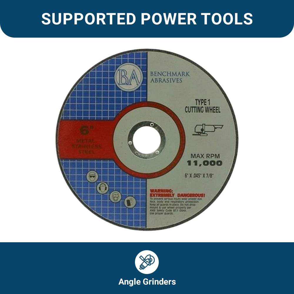 Benchmark Abrasives 6-Inch Metal Cutting Wheel - 25 Pack | .045