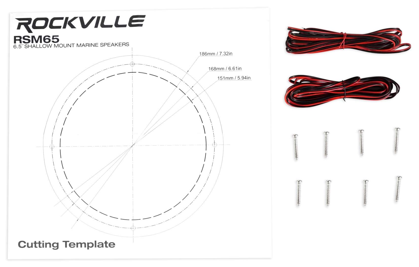 Rockville RSM65B 6.5 Inch 960W Waterproof Marine Boat Speakers - Slim Shallow Mount Design for Boats, Yachts & Outdoor Water Sports