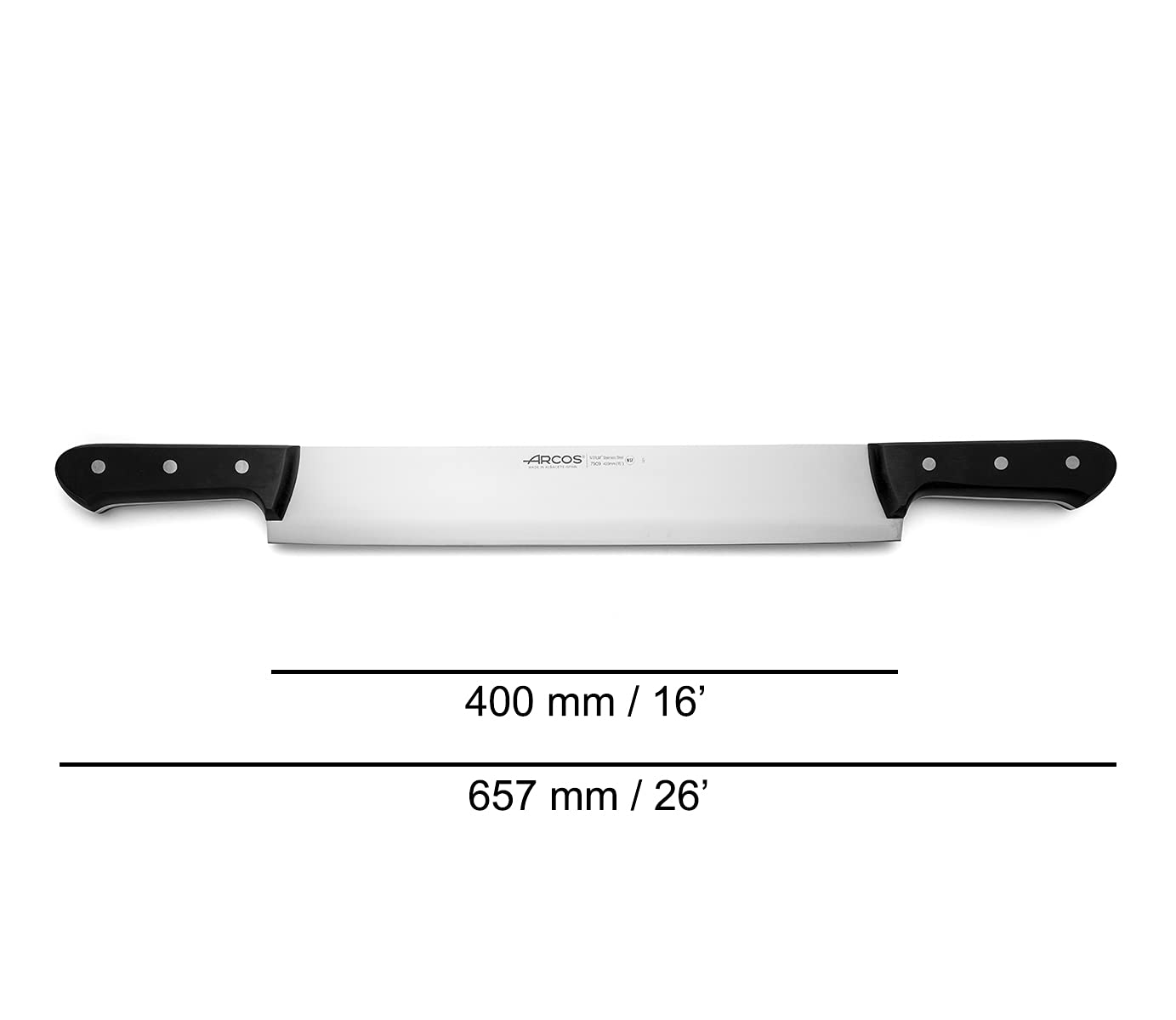 Arcos 16-Inch Cheese Knife - 400mm Nitrum Stainless Steel Blade with Ergonomic POM Handle (1150g, Black) - Perfect for Gourmet Cheese Boards, Charcuterie & Kitchen Use