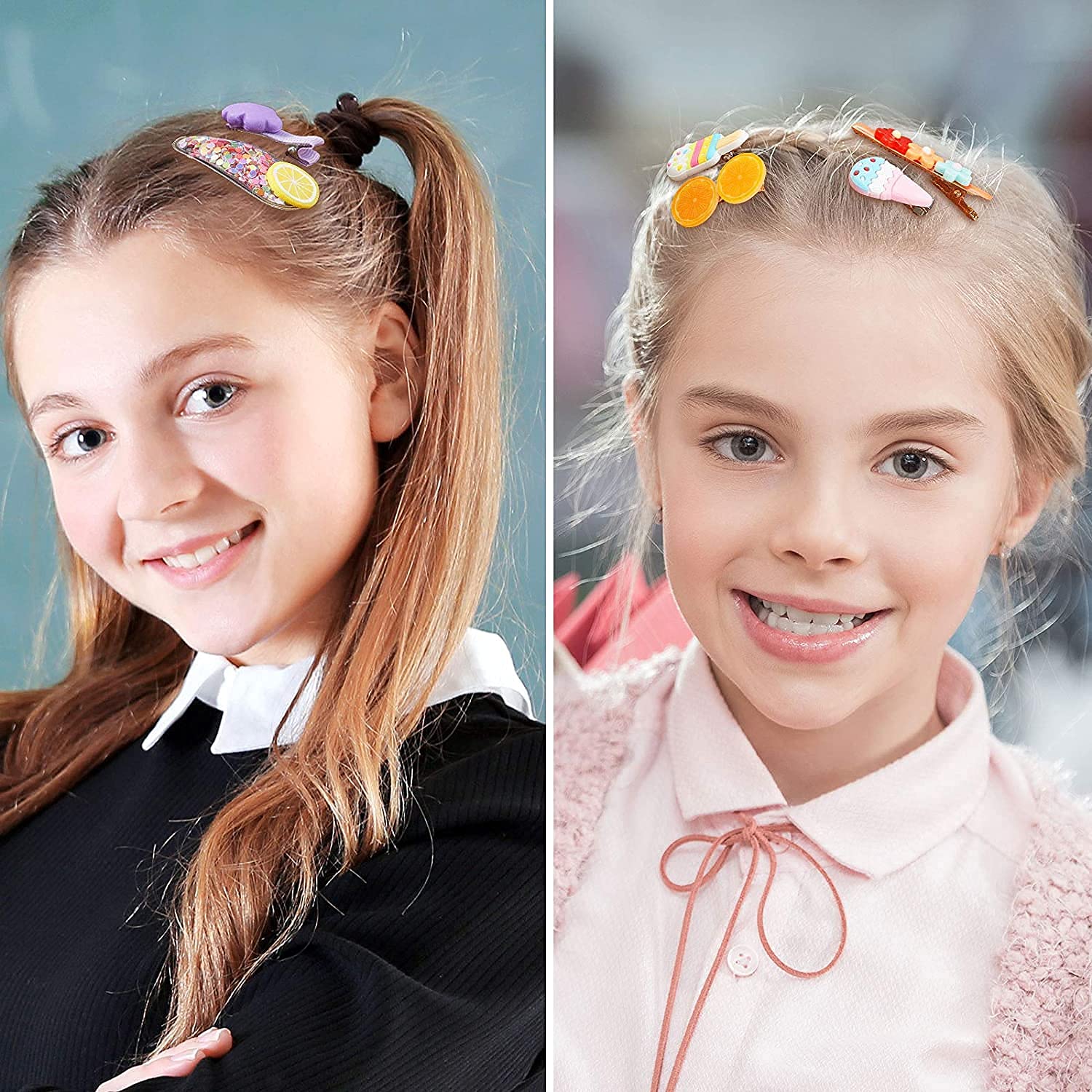 **DIVERSA Unicorn Hair Clips for Girls - Rainbow Cute Hair Accessories, Barrettes, Small Hair Pins for Toddlers, Teens, Kids (14-Piece Pack, Random Designs) - Perfect for Parties, School, and Everyday Wear**