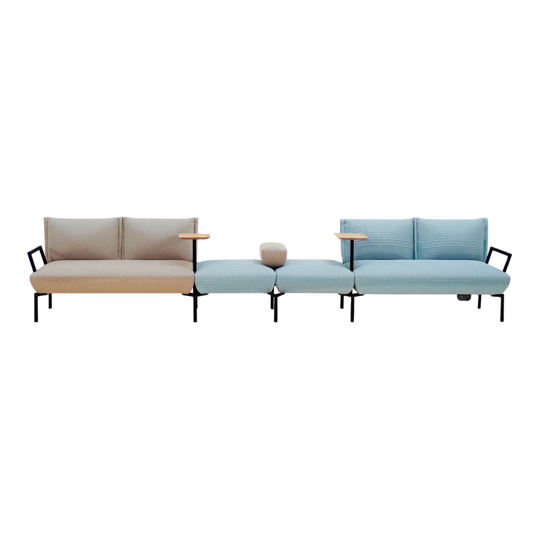 Modular 2-Seater Sofa with Metal Armrests - Modern Living Room Furniture for Small Spaces & Apartments