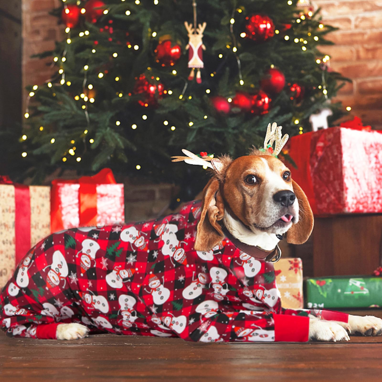 Yeapeeto Dog Recovery Suit After Surgery - Soft Long Sleeve Pet Shirt, Cone Alternative for Large & Medium Dogs - Prevents Licking & Scratching Wounds - Post-Surgery Onesie for Spay/Neuter - Christmas Snowman Design (4XL) - Perfect for Post-Op Care & Comfort at Home