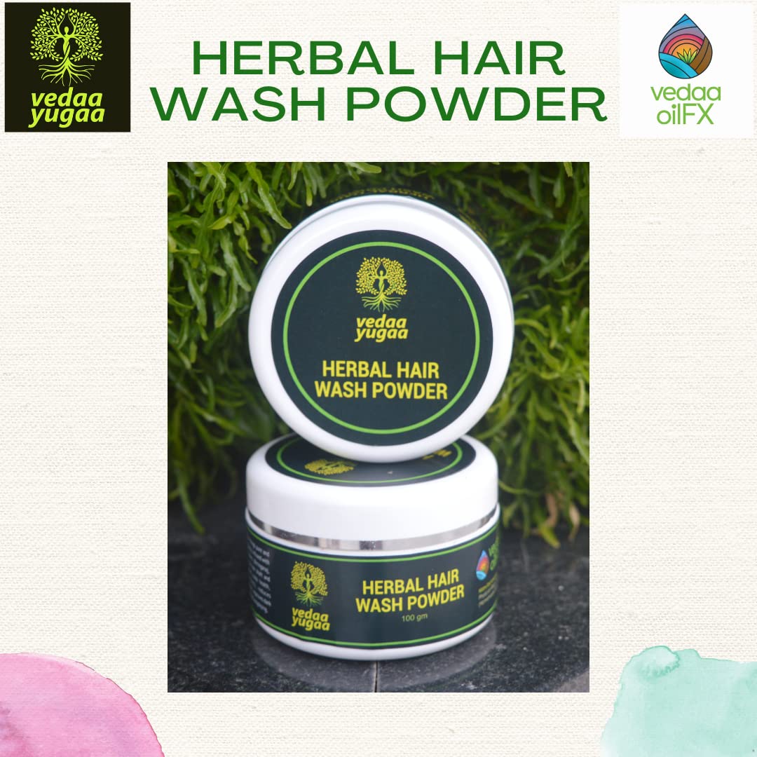 Vedaa Yugaa Herbal Hair Wash Powder - Natural Dry Shampoo for All Hair Types | Perfect for Travel, Gym & Quick Hair Refresh