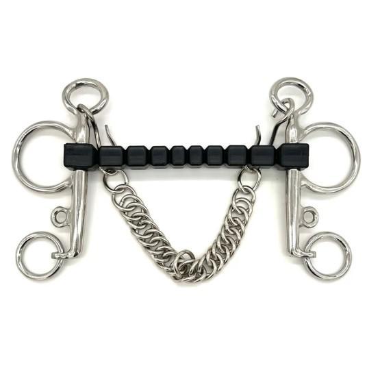 AJR Rubber Block Morph Pelham Bit - Comfortable Horse Training Bit for Dressage & Jumping - Perfect for Equestrian Riding & Show Competitions