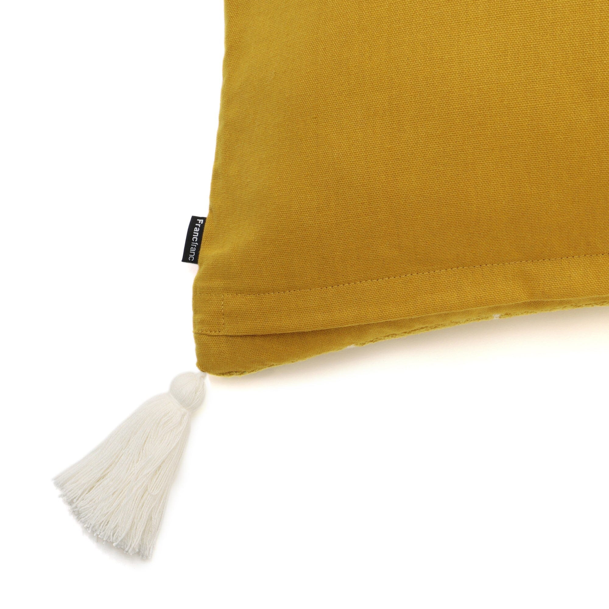 Yellow 18x18 Inch Tassel Cushion Cover - Soft Bohemian Decorative Pillow Case for Living Room, Bedroom, Sofa, and Home Decor