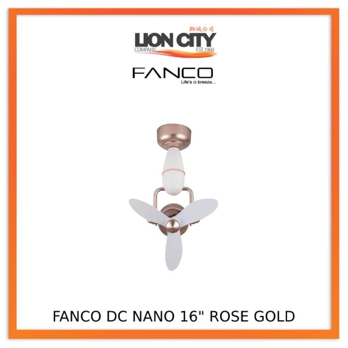 Fanco Tristar Nano 16 DC Wall Mount & Corner Fan with Remote Control - Quiet Cooling for Bedroom, Office & Living Room