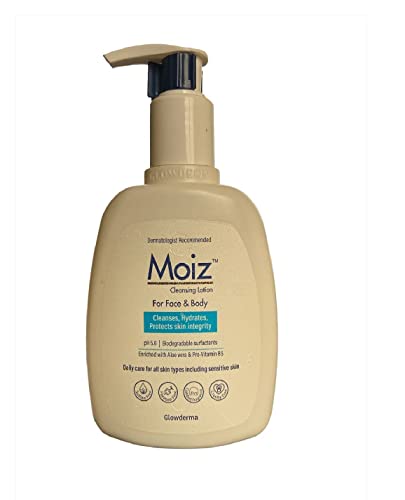 Moiz Gentle Cleansing Lotion for Sensitive Skin - Soap Free, Sulfate Free & Paraben Free Face Wash (200ml) | Hydrating Daily Facial Cleanser for Dry & Irritated Skin - Perfect for Morning & Night Skincare Routine