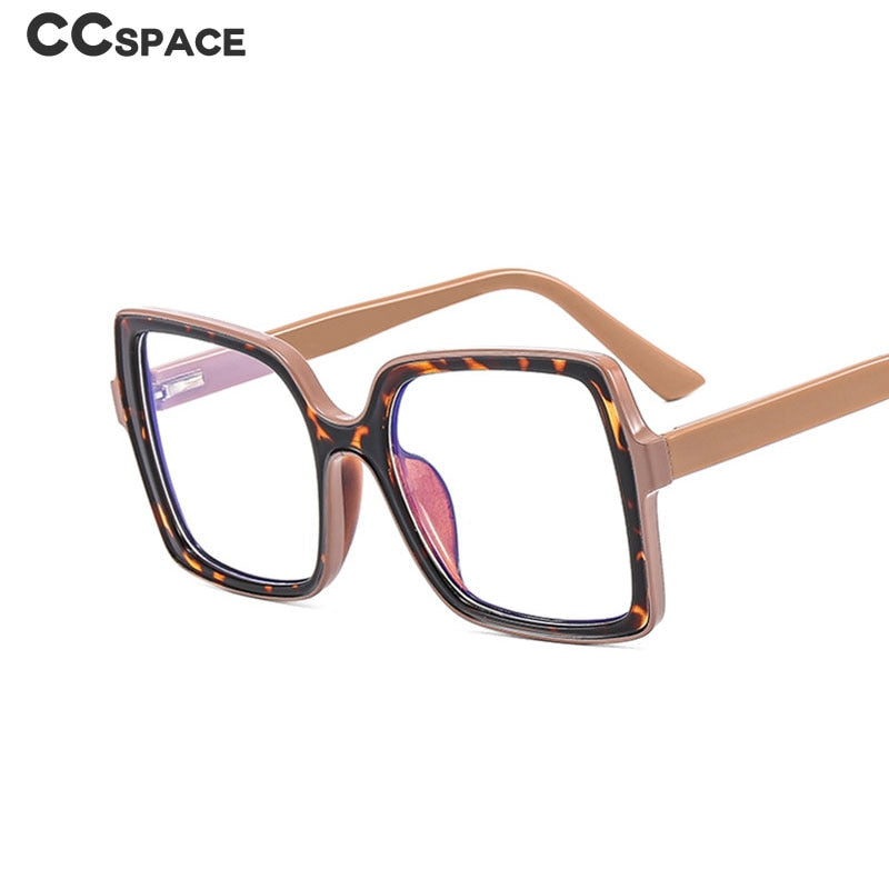 CCspace Women's Full Rim Square Cat Eye Titanium Eyeglasses Frame - Lightweight Durable TR90 Material for Work, Reading & Fashion (Style 55151)