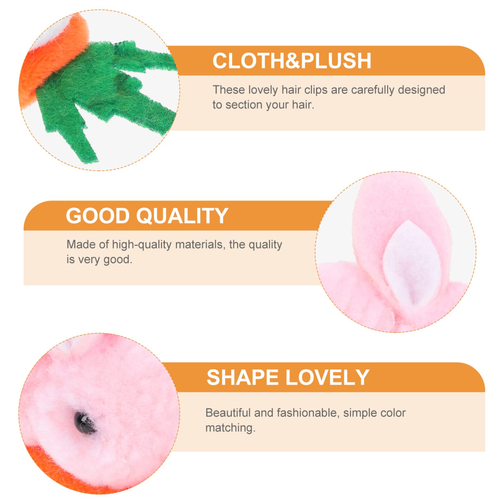 KALLORY 4pcs Bunny Hair Clips for Girls - Cute Carrot Hair Barrettes, Non-Slip Hair Claw Clips, Easter Hair Accessories for Kids (Red) | Perfect for Easter Outfits, Spring Fashion, and Party Hair Decorations