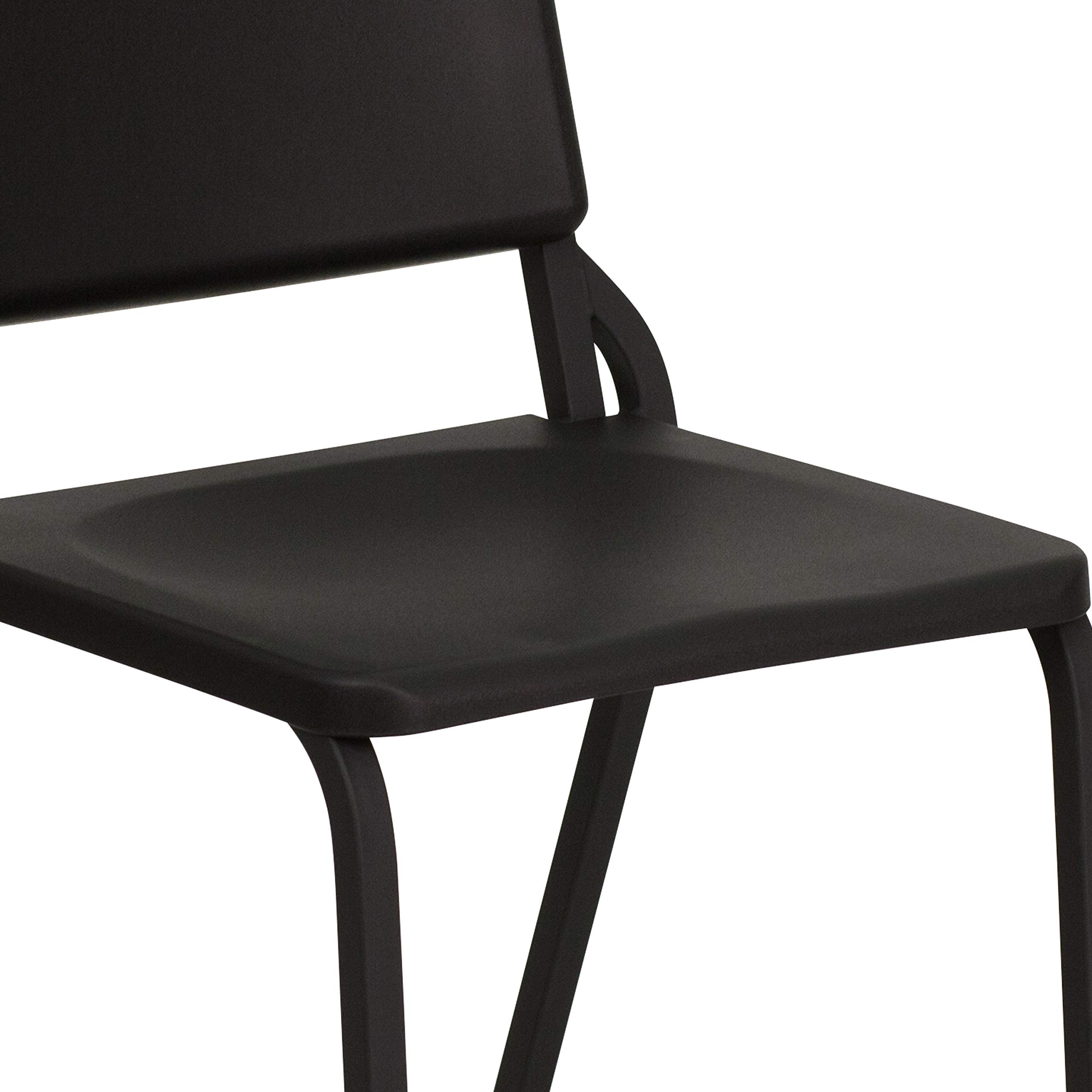 5-Pack Black High-Density Stackable Music Chairs for School, Classroom, Band & Choir - Durable & Comfortable Seating for Students, Performers & Events