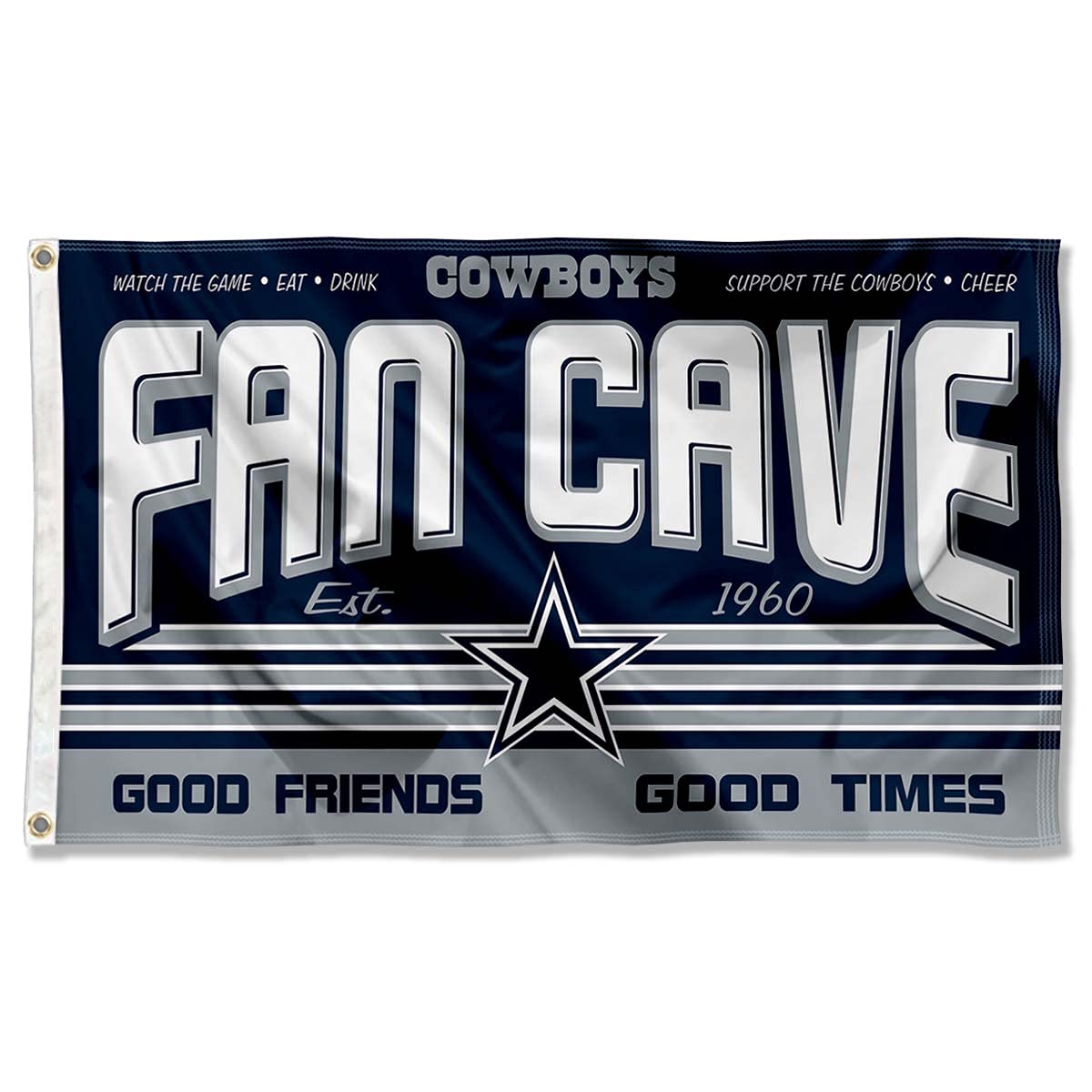 Dallas Cowboys Fan Man Cave Banner Flag - Officially Licensed NFL Team Decor for Game Day & Tailgating - Perfect for Home, Office, and Sports Bar Decorations