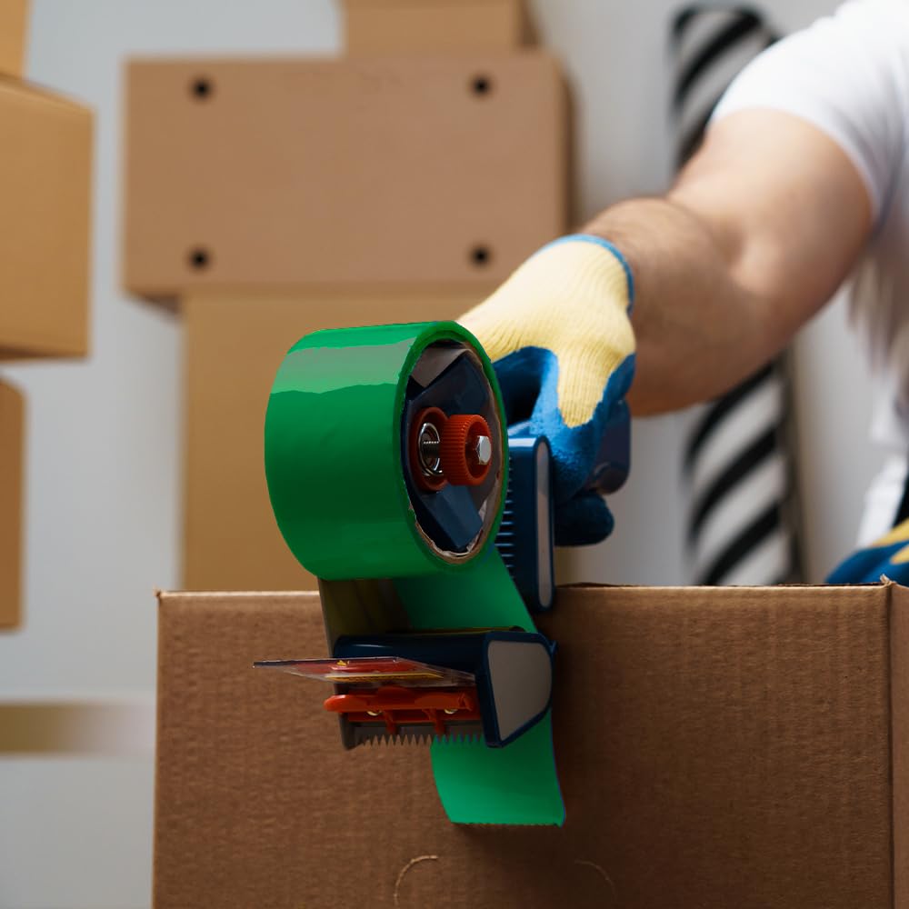 PSBM Green Packing Tape, 2 Inch x 110 Yards, 72 Rolls - Heavy Duty Colored Packaging Tape for Dispenser Refill, Moving Boxes, Storage Organization & Shipping Supplies | Perfect for Warehouse, Office & Home Use