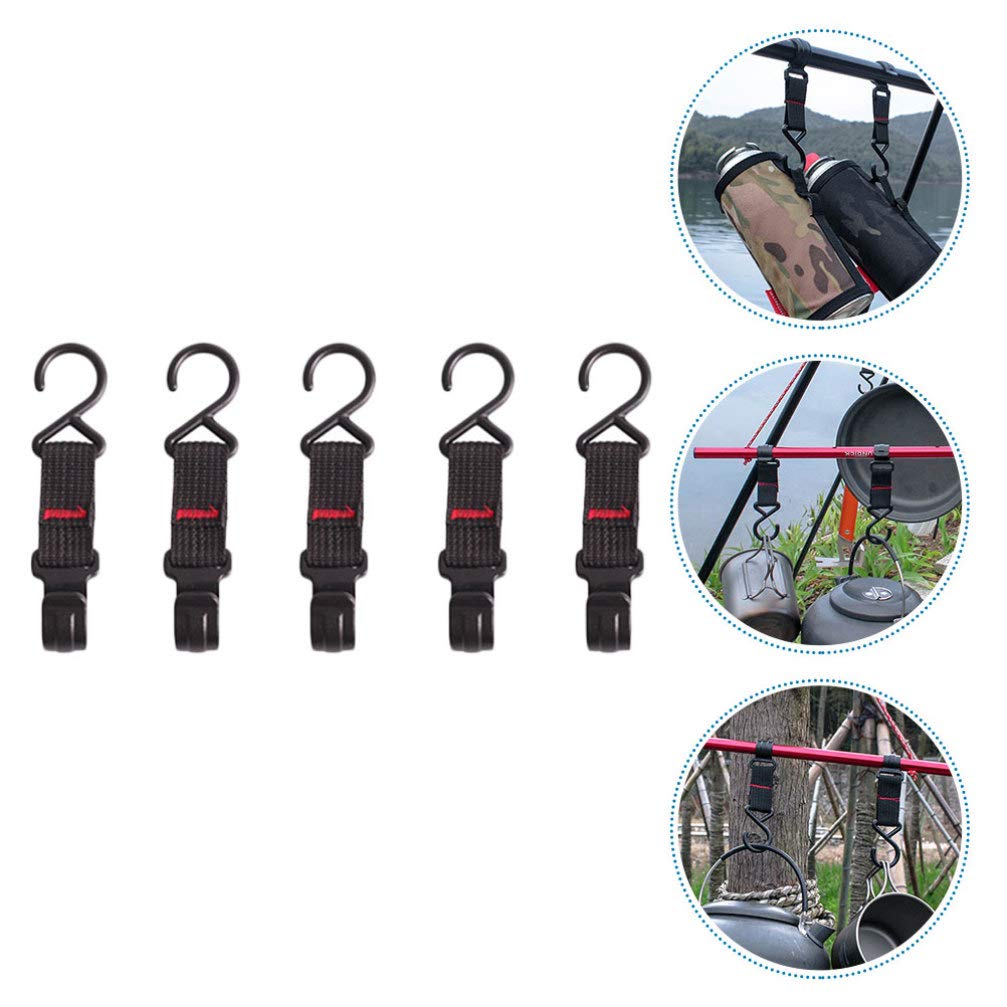 5-Pack Heavy Duty Shelf Hooks for Camping Gear - Durable Storage Hooks & Organizers for Tents, Backpacks, Hiking Equipment - Perfect for Outdoor Adventures, RV Trips & Home Organization