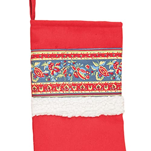 GALLERIE II Sami Christmas Xmas Stocking Red - Traditional Nordic Holiday Decoration for Fireplace Mantel, Tree, and Festive Home Decor