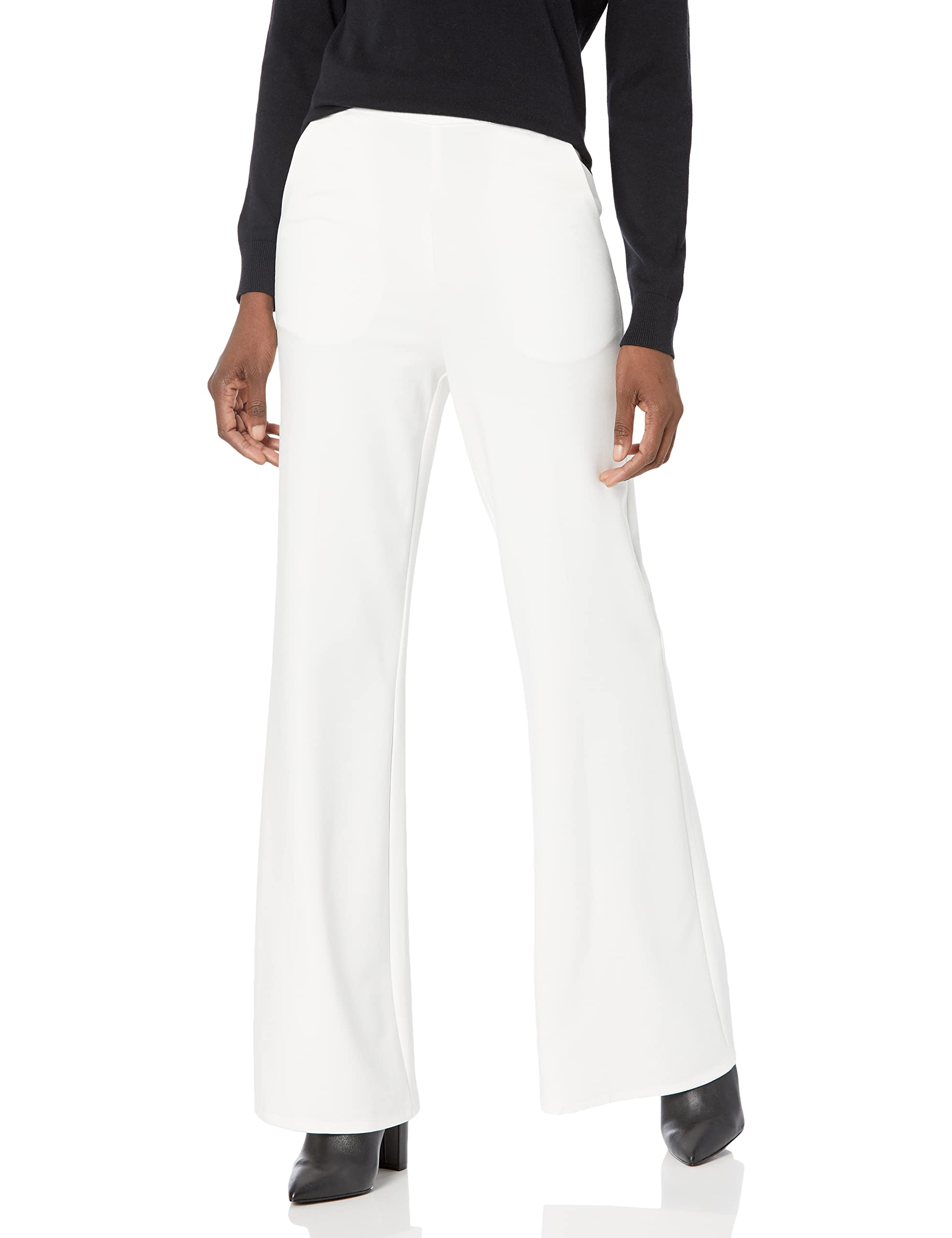 Dress the Population Women's Classic High Waist Wide Leg Pants - Comfortable Stretch Fabric for Work, Office & Casual Wear