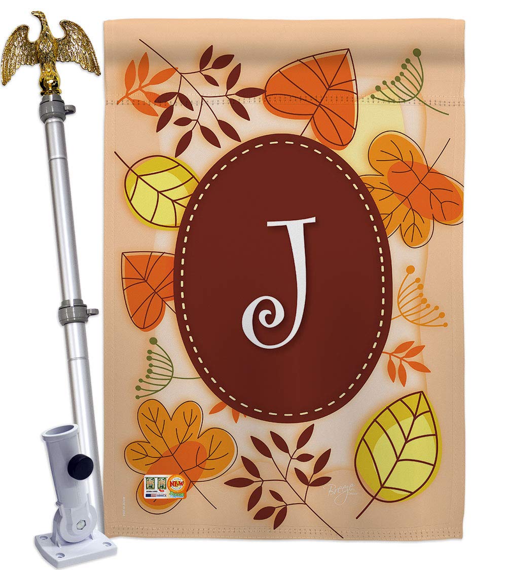 Autumn J Initial Fall Harvest House Flag Set - 28