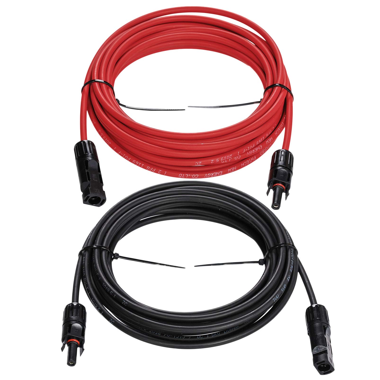12AWG Solar Panel Extension Cable - 10ft Waterproof 12 Gauge (4mm²) Wire with MC4 Connectors for Solar Systems - Perfect for RV, Home & Off-Grid Solar Panel Installations (Red & Black)