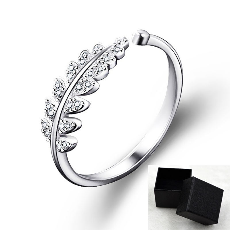 LNRRABC Women's Fashion Jewelry - Simple Leaf Design Flower Ring for Women, Elegant Personality Wedding Band | Perfect for Weddings, Parties & Everyday Wear