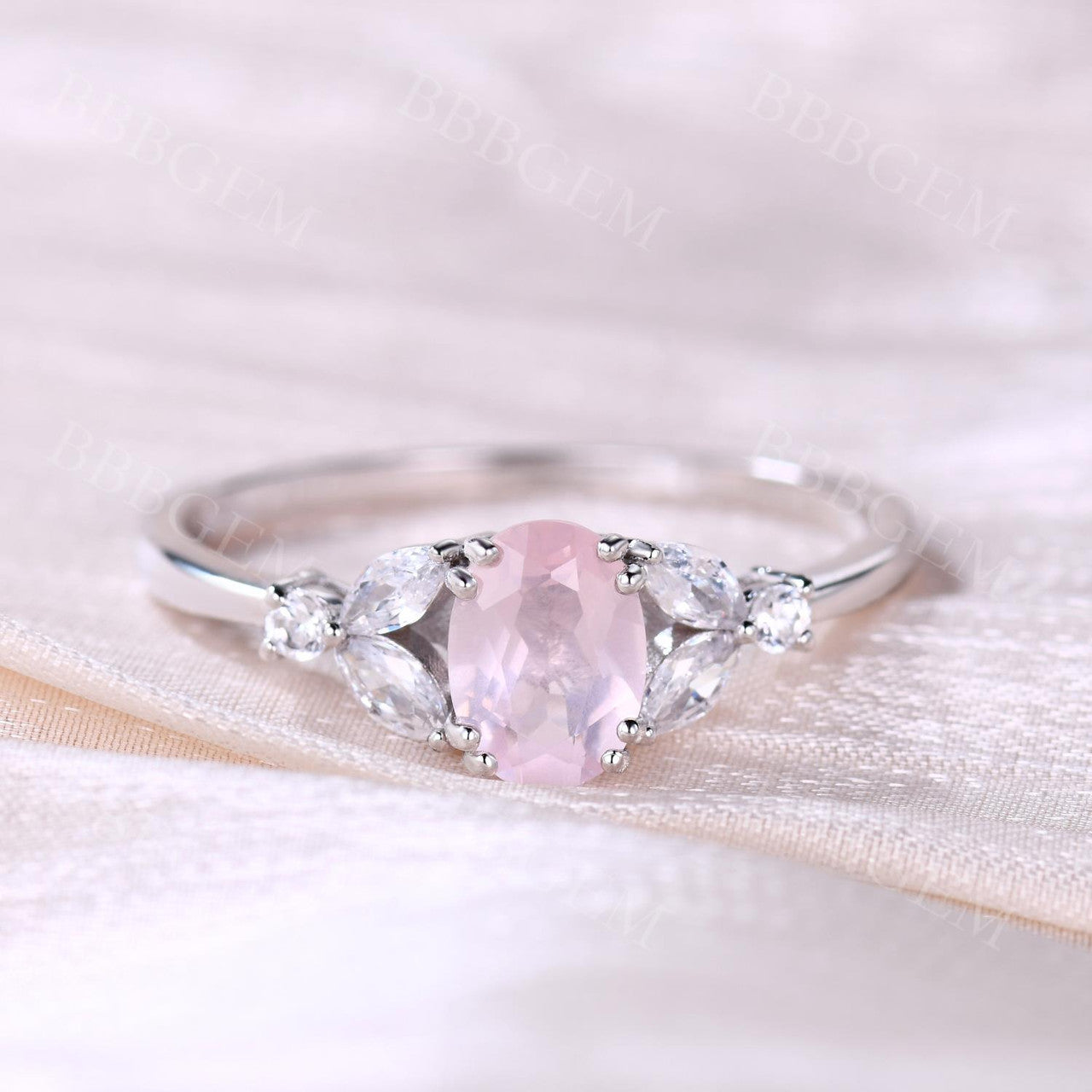 1CT Oval Cut Natural Rose Quartz Engagement Ring in Rose Gold - Perfect for Proposals, Anniversaries & Romantic Gifts