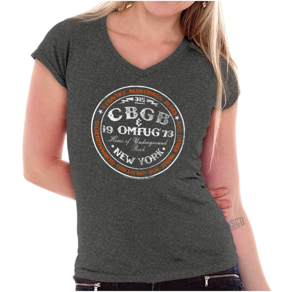 Vintage CBGB Underground Music 1980s Women's Petite V-Neck T-Shirt | Retro Band Tee for Concerts & Casual Wear