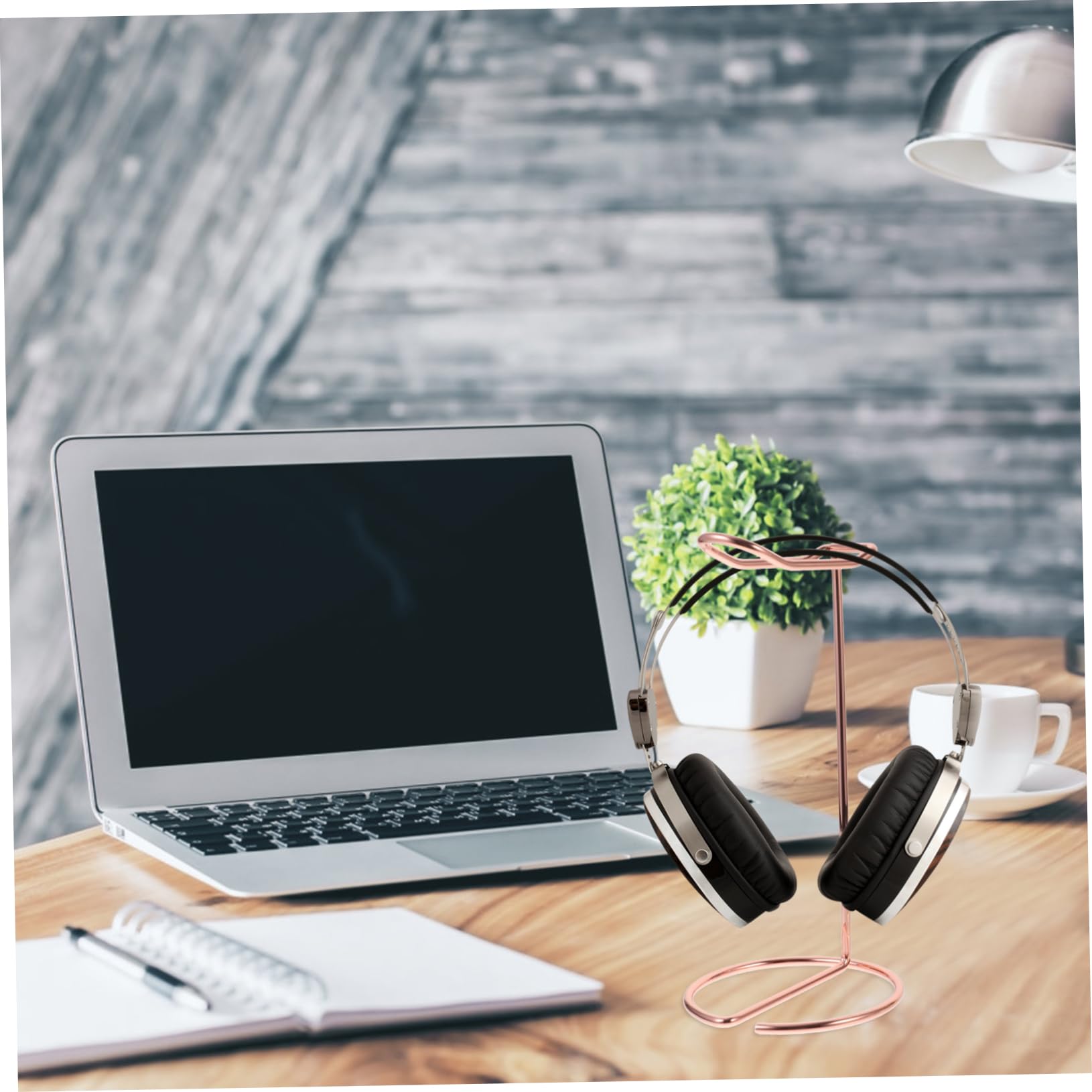 4-Pack Metal Headphone Stand Holder - Sturdy Desktop Headset Display Rack for Gaming Accessories, Office & Home Organization (Black) - Perfect for Gamers, Streamers & Workspace Setup