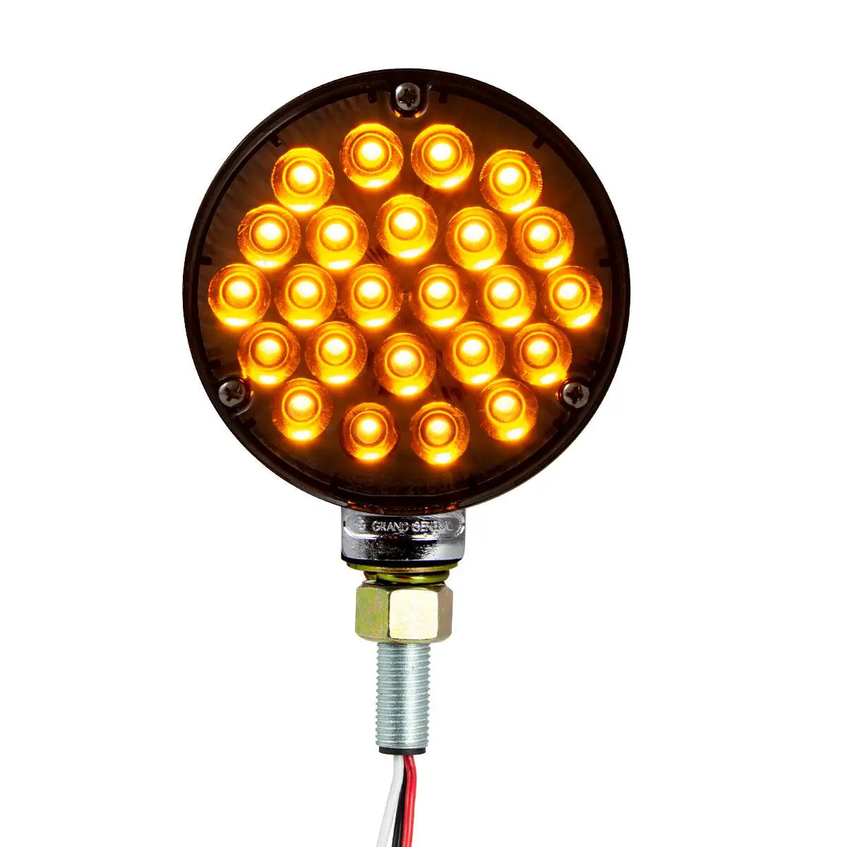 4 Pack Smoked Lens Amber & Red Pedestal Lights - Outdoor Pathway Lighting for Garden, Patio, and Driveway Decoration