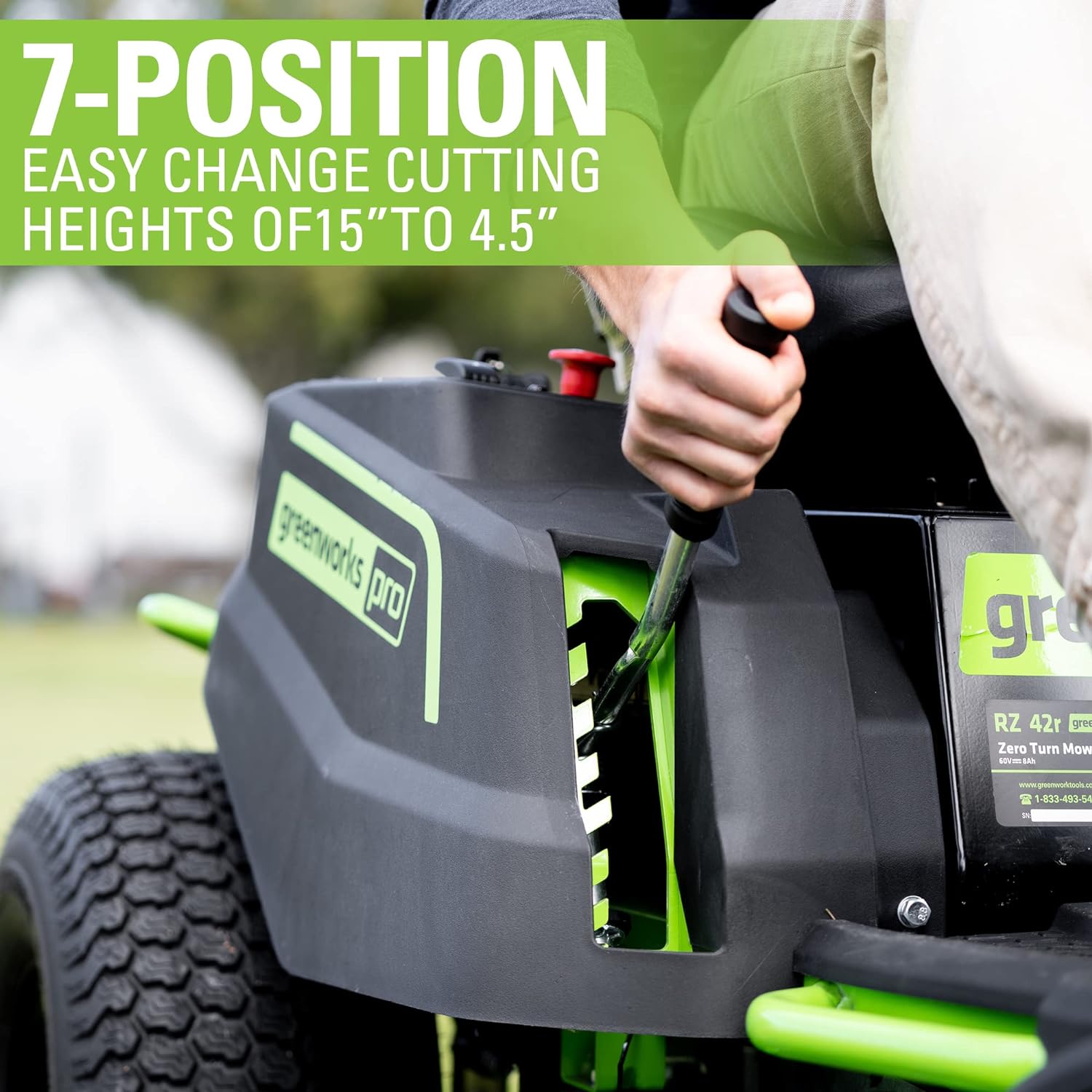 80V 42-Inch Cordless Battery Zero Turn Lawn Mower with 6 x 4Ah Batteries & 3 Dual Port Turbo Chargers - Perfect for Large Yard Landscaping and Commercial Lawn Care