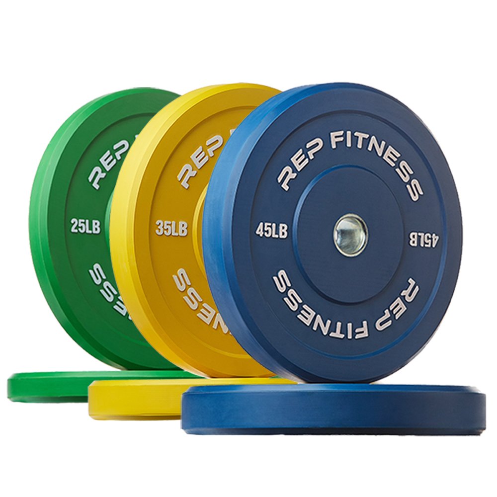 REP Fitness Color Bumper Plates - Olympic Weight Plates Set for CrossFit, Powerlifting & Home Gym - Durable Rubber Coated with Color Coding for Easy Identification - Perfect for Strength Training, Conditioning & Weightlifting Workouts