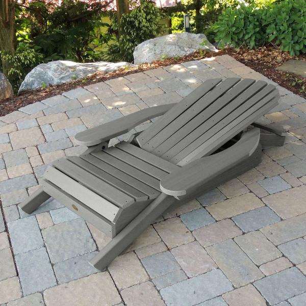 Hamilton Outdoor Folding & Reclining Adirondack Chair - Portable Patio Lounge Chair for Backyard, Poolside & Beach - Weather-Resistant Comfort for Relaxing Outdoors