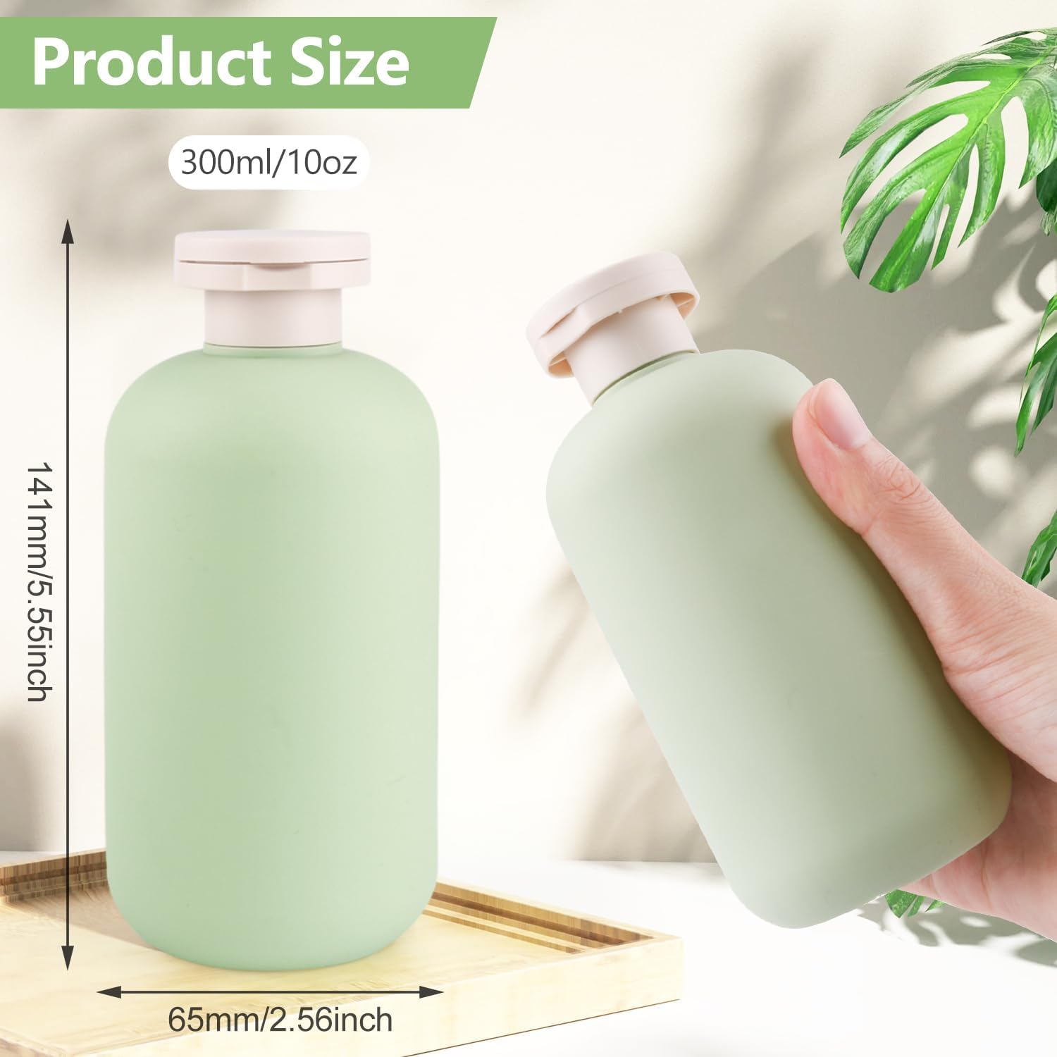 PiyuBind 2-Pack 300ml Travel Dispenser Bottles with Flip Cap - Refillable Plastic Squeeze Containers for Soap, Lotion, Cream - Perfect for Toiletries, Travel Kit & Home Organization